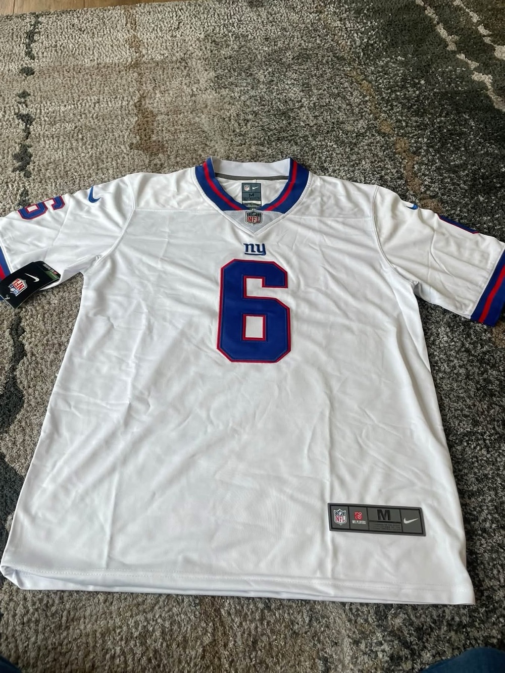Nike NFL New York Giants White #6 Jaxson Dart Performance Jersey Size M